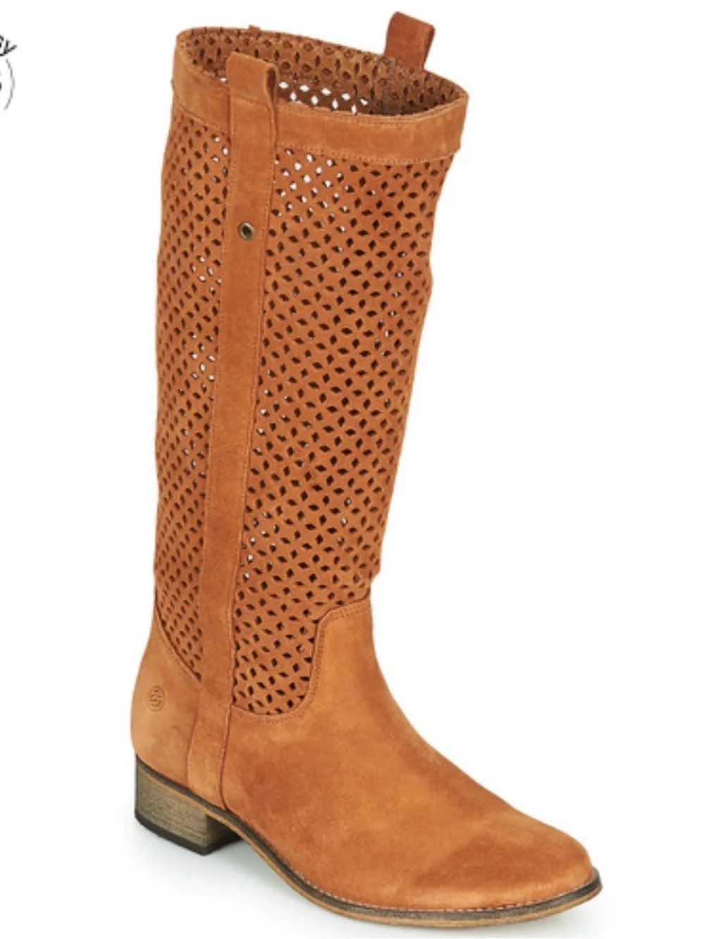 Betty London Cognac Perforated Suede Knee Boots (NWOT) ***